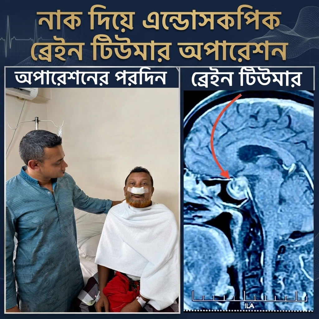 মাথার খুলি না কেটে নাক দিয়ে নিখুঁত পিটুইটারি টিউমার অপসারণ